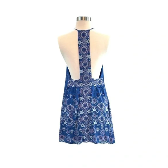 Ecote Urban Outfitters Gigi Blue and White Sleeveless T Back Mini Dress Size XS - Picture 7 of 15